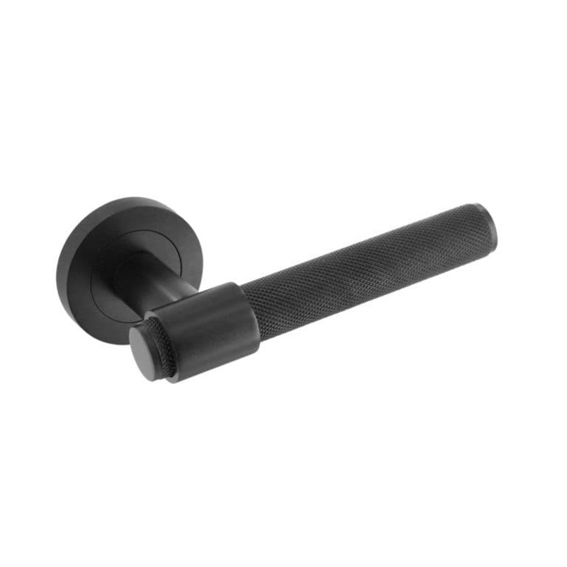 Smiths Architectural Knurled Loop Lever On Rose – Black