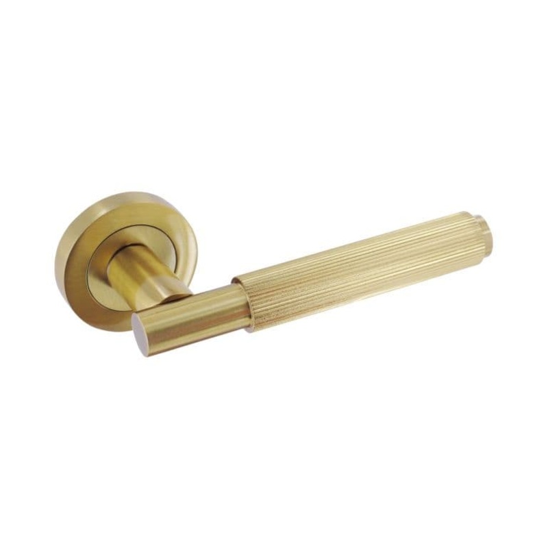 Smiths Architectural Linear Lever On Rose – Satin Brass