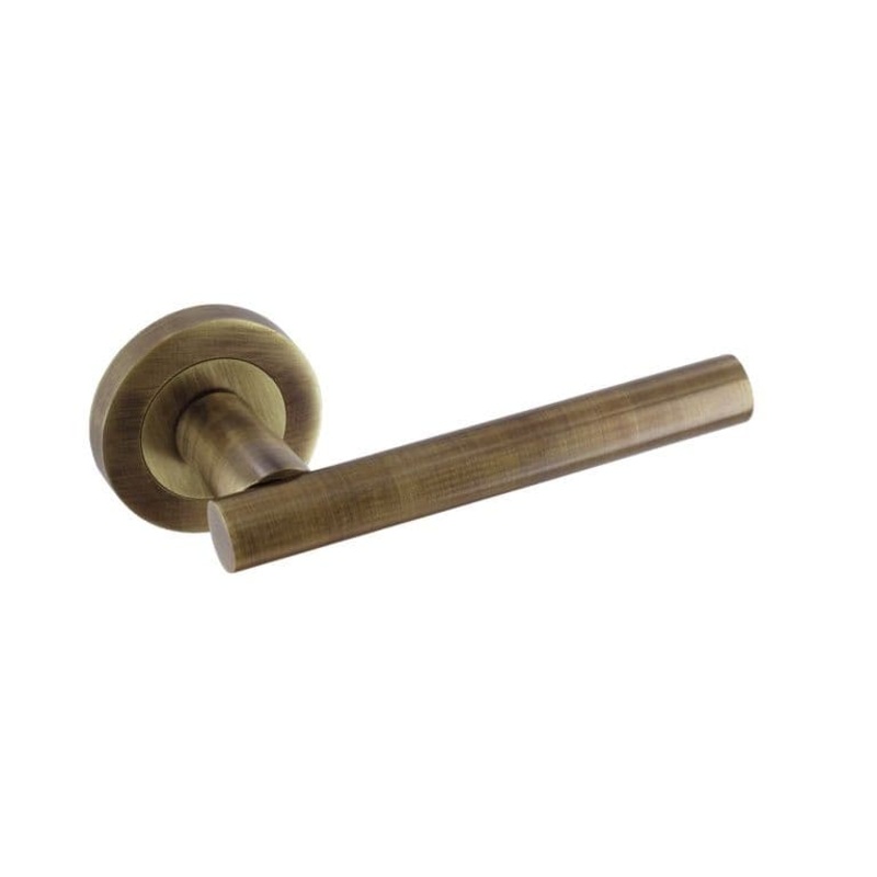 Smiths Architectural T Bar Lever On Rose – Antique Brass