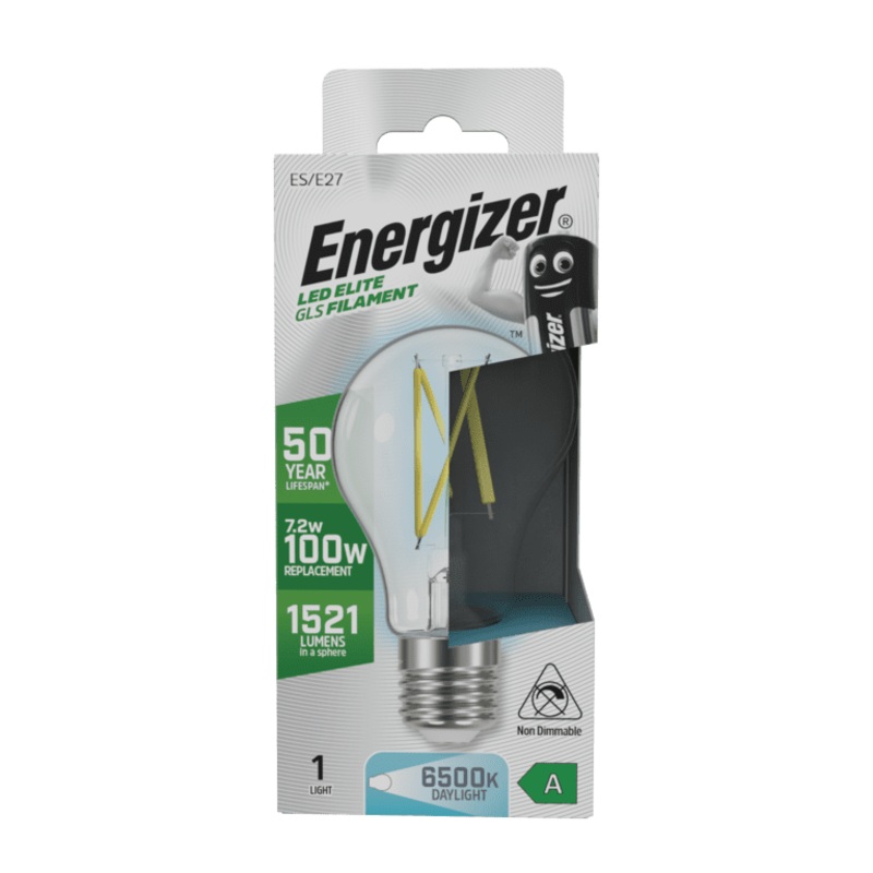 Energizer E27 A Rated GLS 6500k – 7.2w