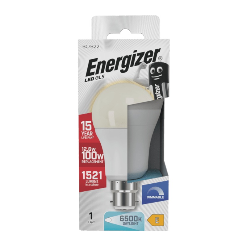 Energizer LED GLS B22 6500k Dimmable 12.6w – 1521lm