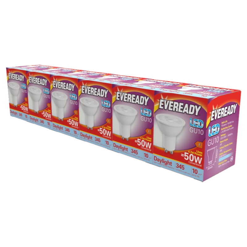 Eveready LED GU10 Pack 6 – 6500k/345lm