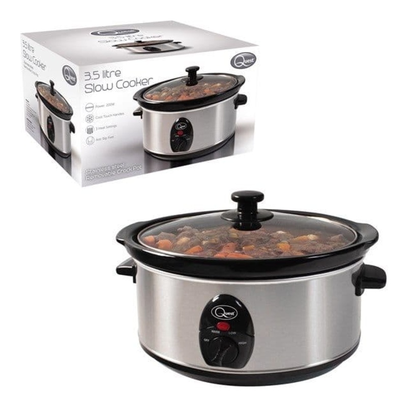 Quest Stainless Steel Slow Cooker – 3.5L