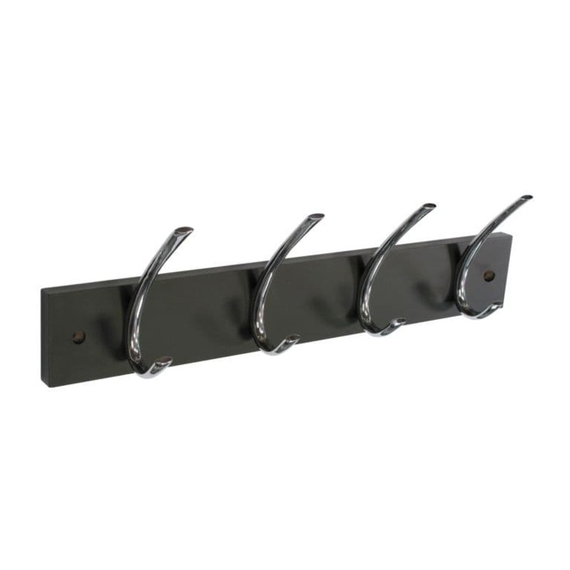 Securit Black Hat & Coat Board – 4 Chrome Plated Hooks