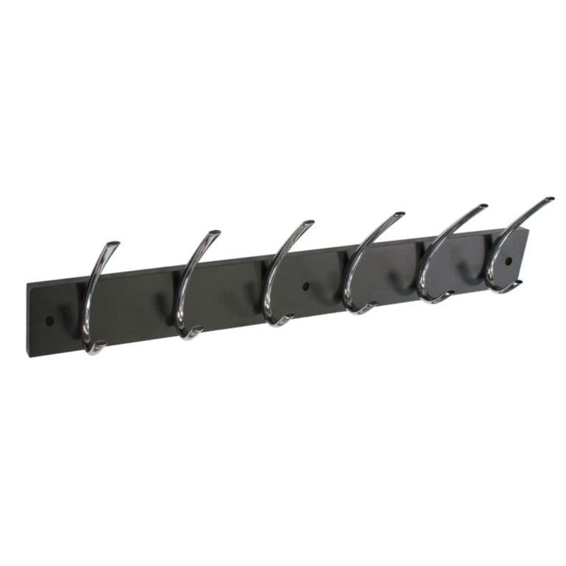Securit Black Hat & Coat Board – 6 Chrome Plated Hooks