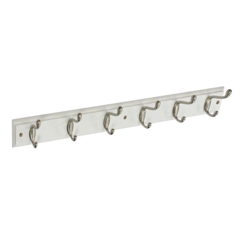 Securit White Hat & Coat Board – 6 Satin Hooks
