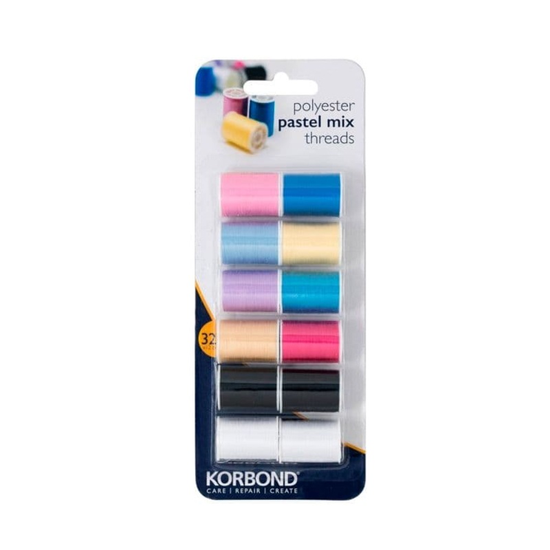 Korbond Pastel Mix Thread Collection – 12 x 32