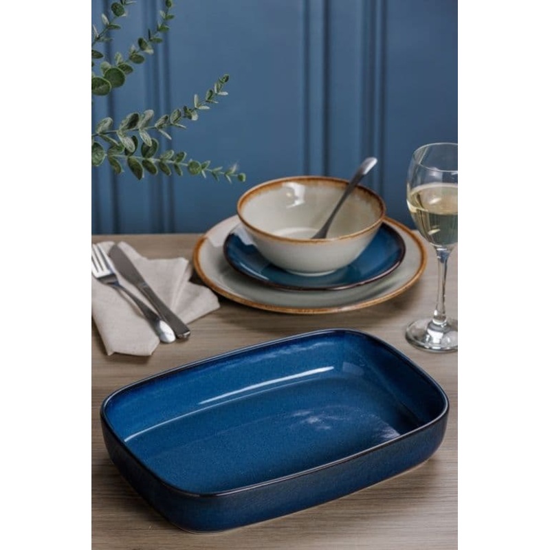 Mason Cash Reactive Blue Rectangular Dish – 31cm x 22cm x 5.5cm