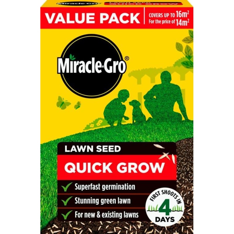 Miracle-Gro Quick Grow Lawn Seed – 16m2 Value Pack