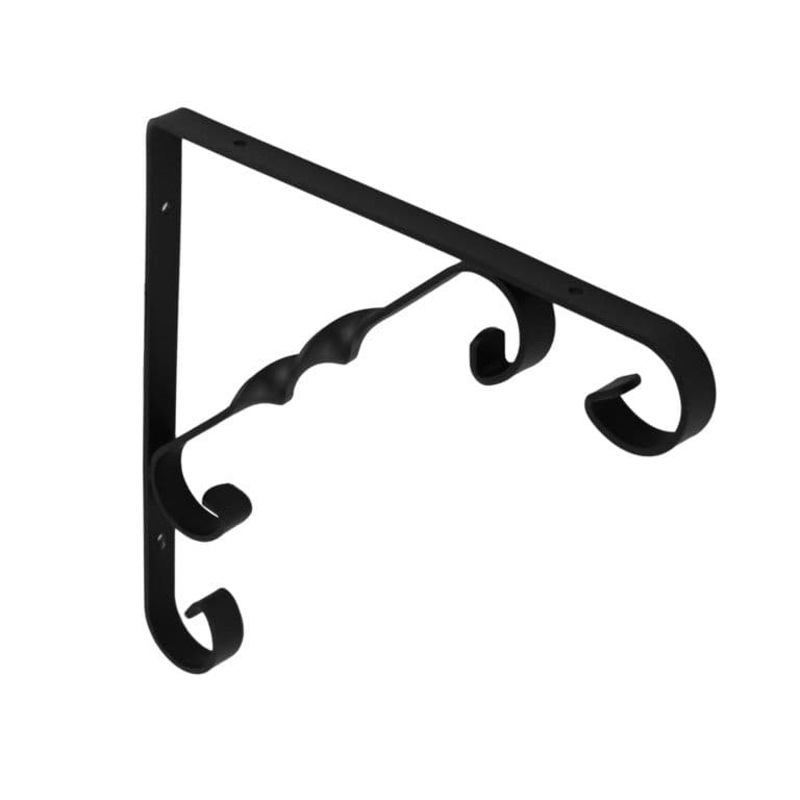 Securit Ornamental Scroll Bracket – Black 200x200mm