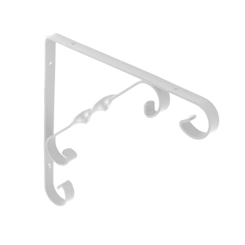 Securit White Ornamental Scroll Bracket – 200x200mm