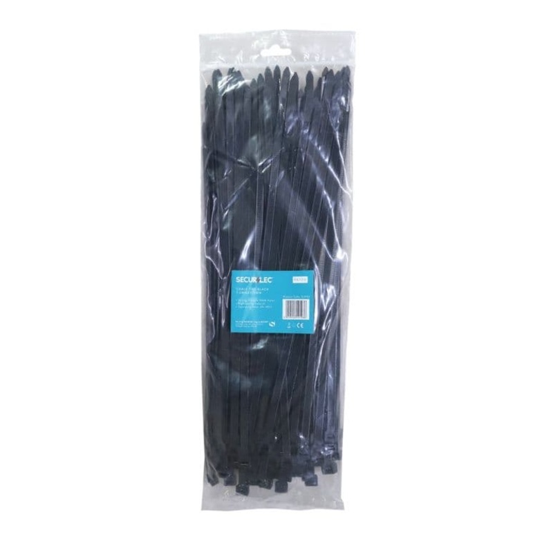 Securlec Black Cable Ties – 7.6mm x 370mm Pack 100