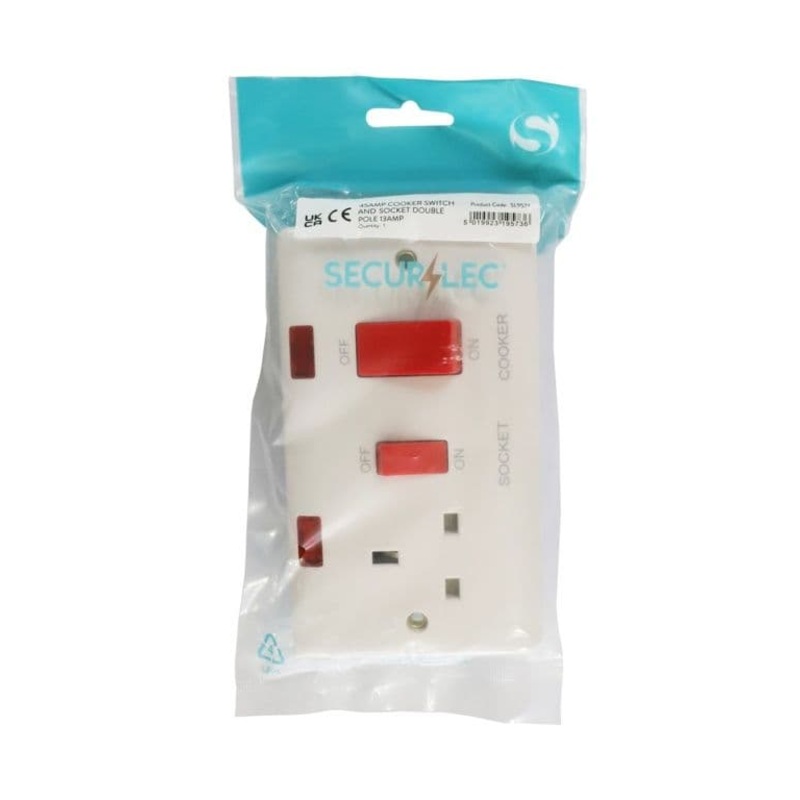 Securlec Cooker Switch & Socket Double Pole – 13 Amp