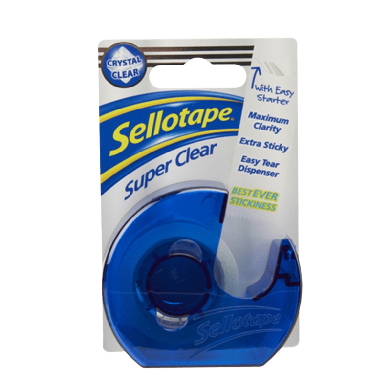 Sellotape Super Clear Dispenser – 18mm x 15m