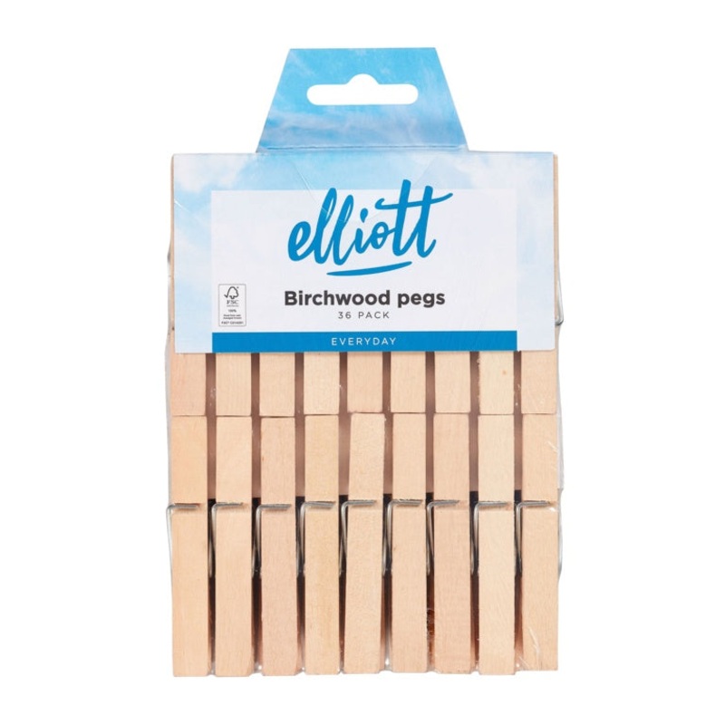Elliott Wooden Pegs – Pack 36