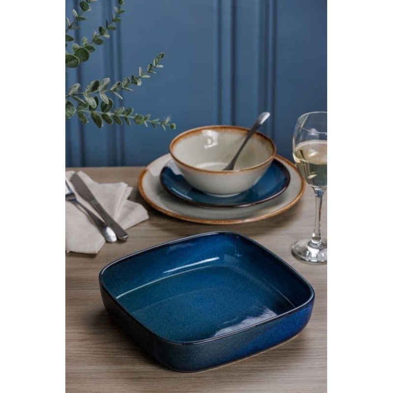 Mason Cash Reactive Blue Square Dish – 24cm x 24cm x 5.5cm