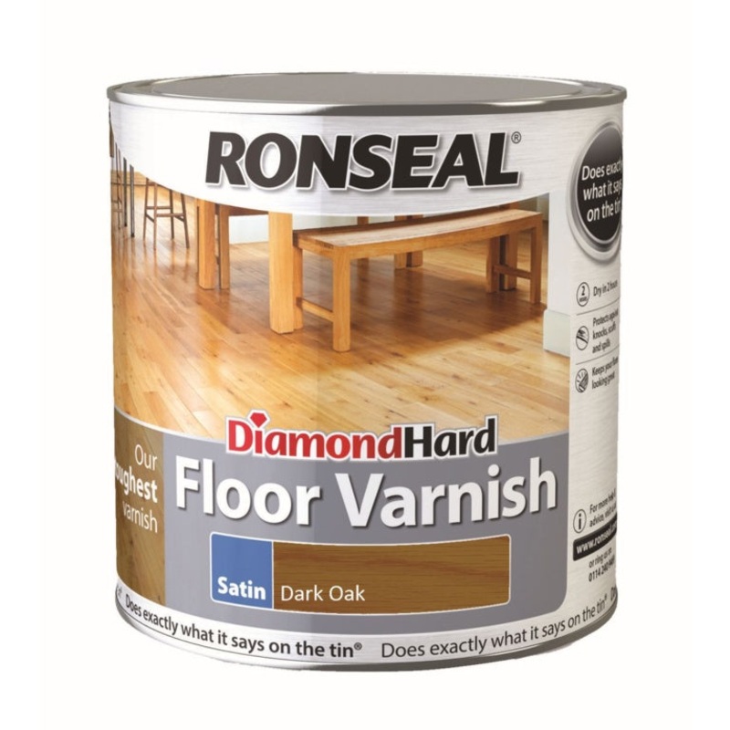 Ronseal Diamond Hard Floor Varnish Gloss 2.5L – Dark Oak
