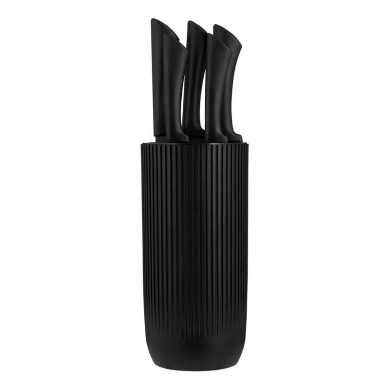 Viners Everyday Black Ripple Knife Block – 5 Piece