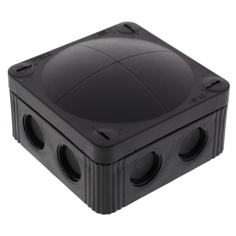 Wiska Combi 308/5 Junction Box – IP66/67 Black