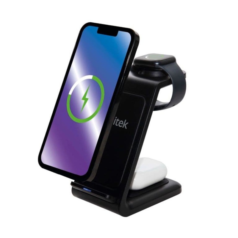 Itek 3 in 1 Wireless Charging Station – Black