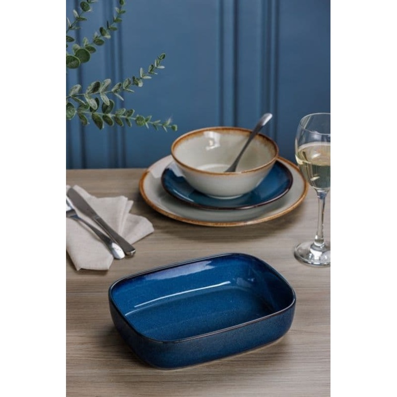 Mason Cash Reactive Blue Rectangular Dish – 23cm x 17.5cm x 5.5cm