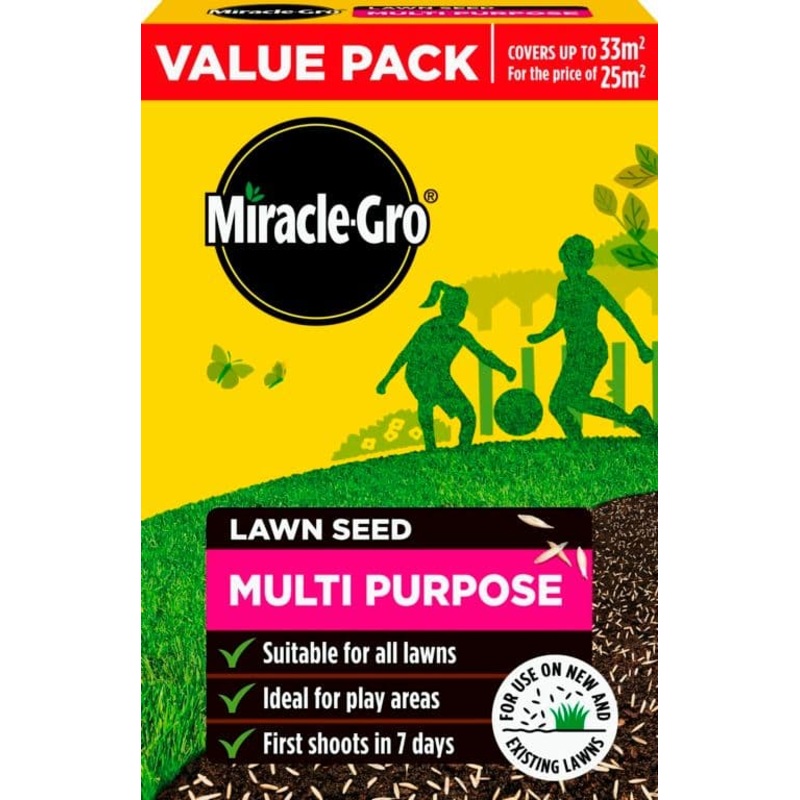 Miracle Gro Multi Purpose Lawn Seed – 33m2 Value Pack