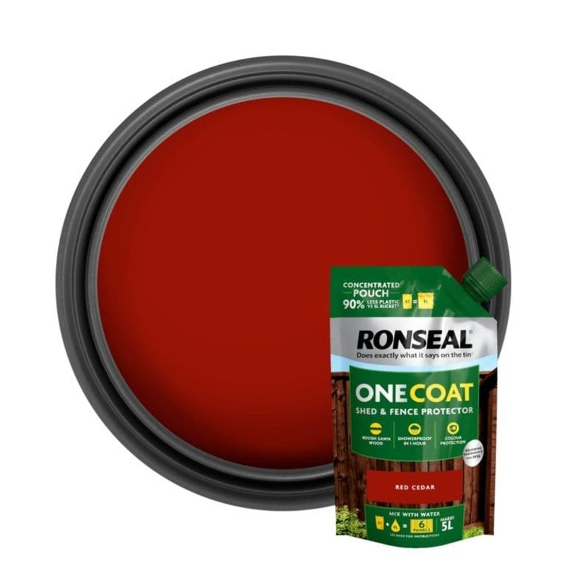 Ronseal One Coat Shed & Fence Refill Pouch 950ml – Red Cedar