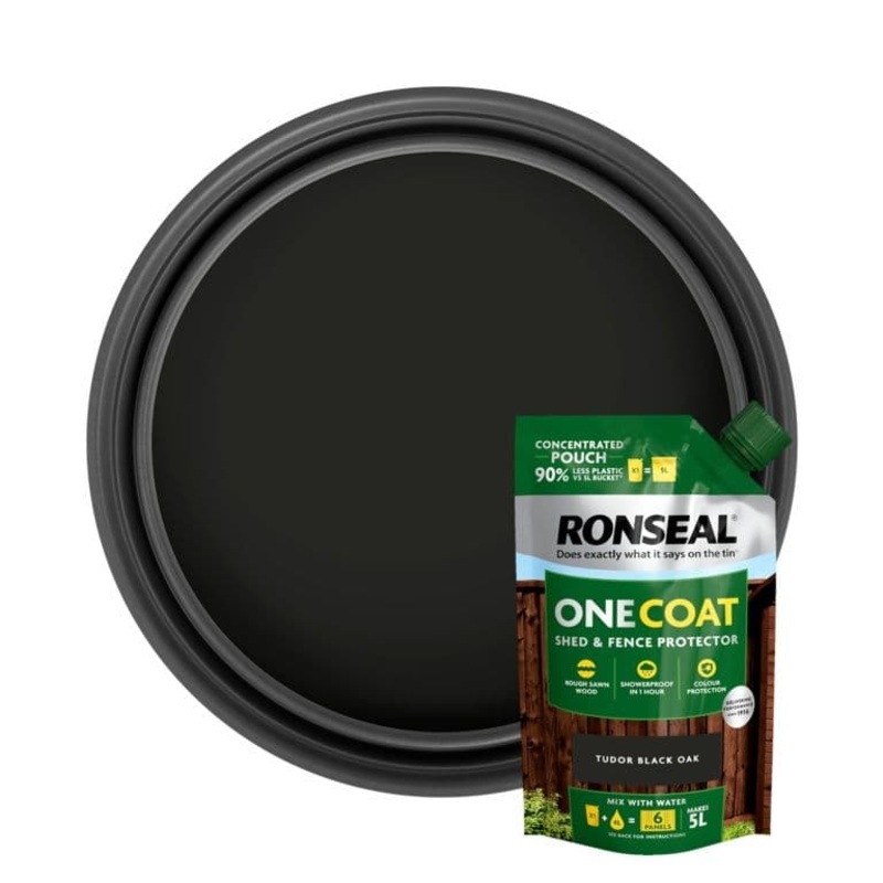 Ronseal One Coat Shed & Fence Refill Pouch 950ml – Tudor Black