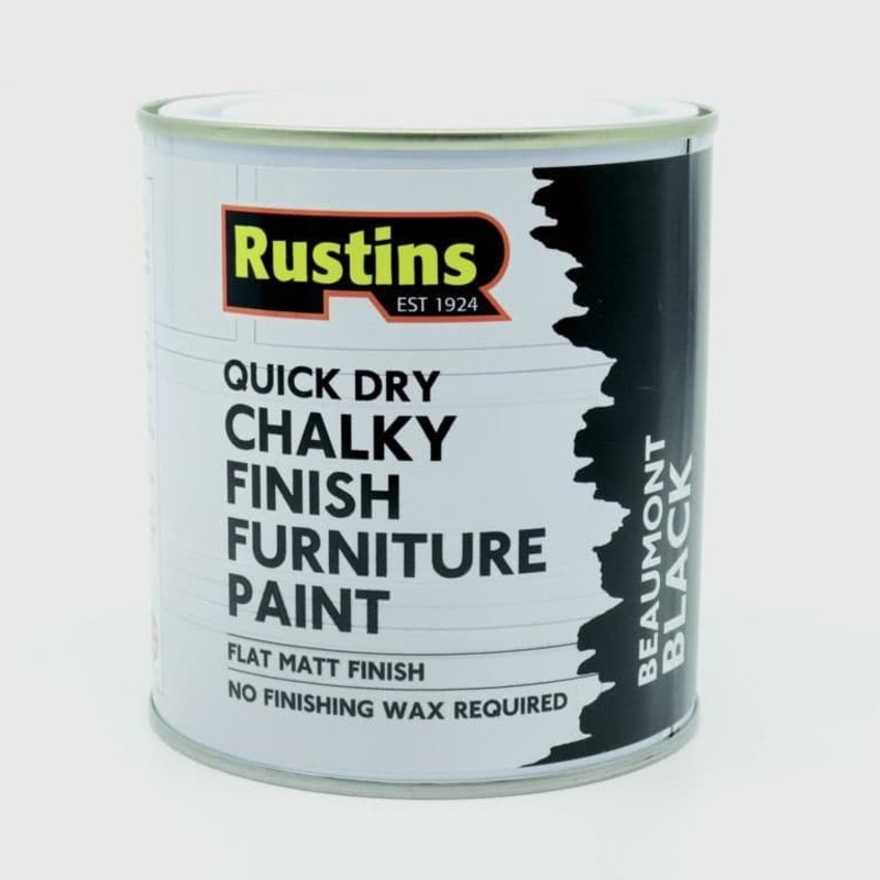 Rustins Chalky Finish Furniture Paint – 250ml Blackboard Black