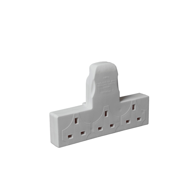 Securlec T Shaped 3 Way Plug In Adaptor – 13A 240V