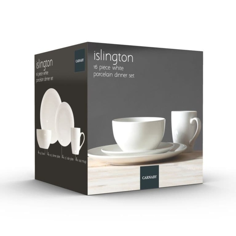 Eurosonic Islington Coupe White Dinner Set – 16 Piece