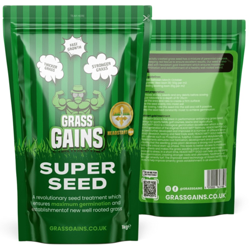 Grass Gains Super Seed Grass Seed – 1kg