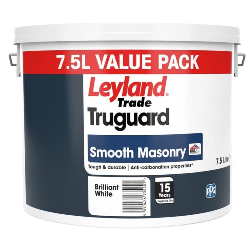 Leyland Trade Truguard Masonry Paint 7.5L – Brilliant White