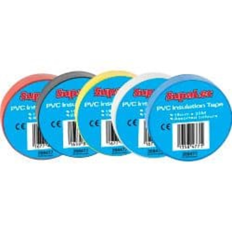 Securlec PVC Insulation Tape Pack 10 – Assorted 20m