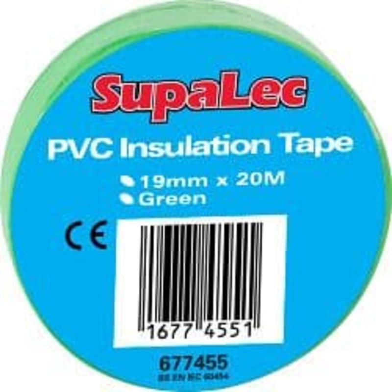Securlec PVC Insulation Tape Pack 10 – Green 20m