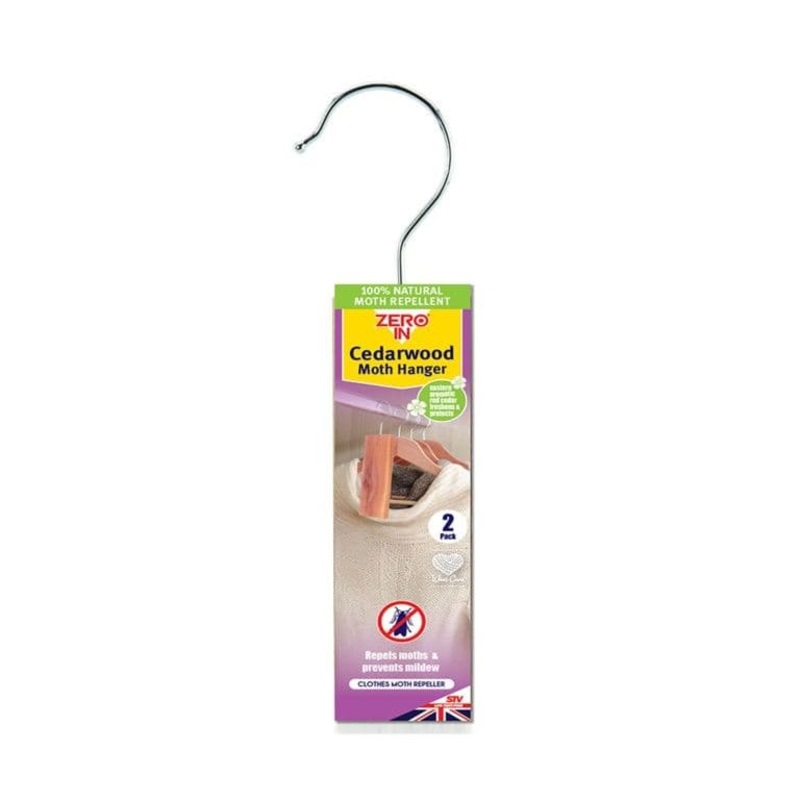 Zero In Cedarwood Moth Hangers – Pack 2