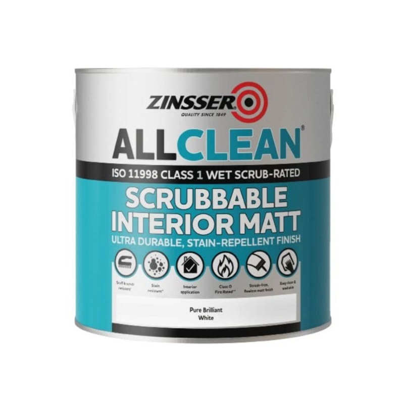 Zinsser Allclean White Scrubbable Matt – 2.5L