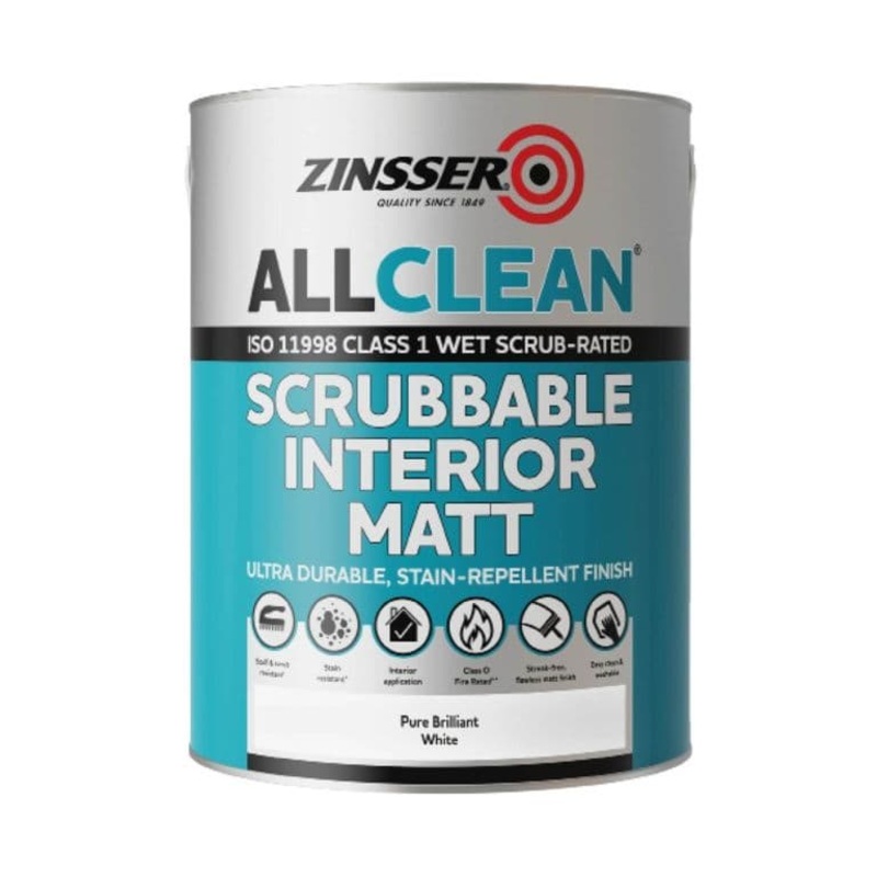 Zinsser Allclean White Scrubbable Matt – 5L
