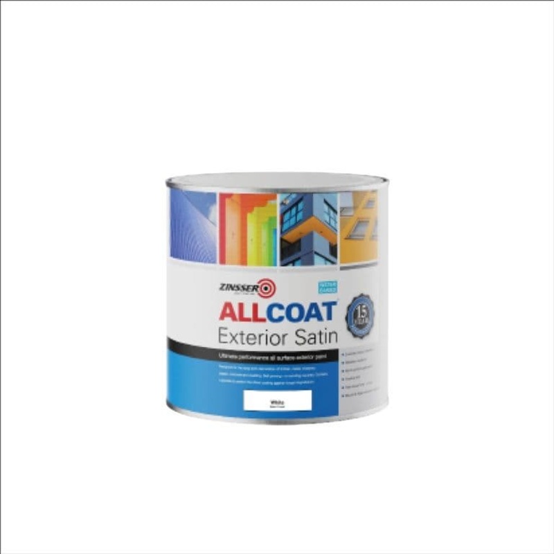 Zinsser Allcoat Exterior Water Based Satin White – 1L