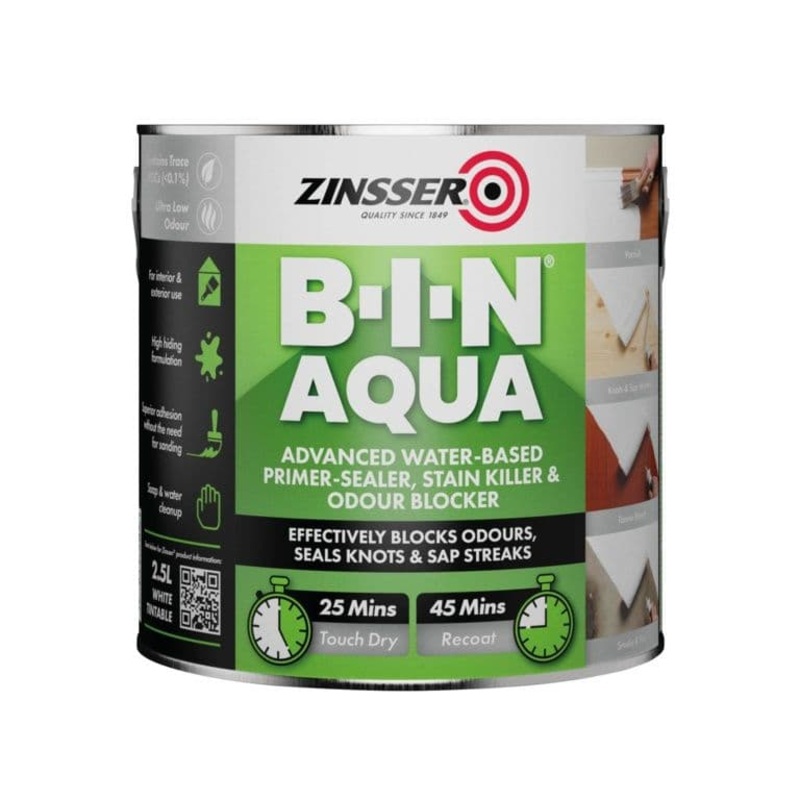 Zinsser B-I-N Aqua Primer Sealer Stain Killer – 2.5L