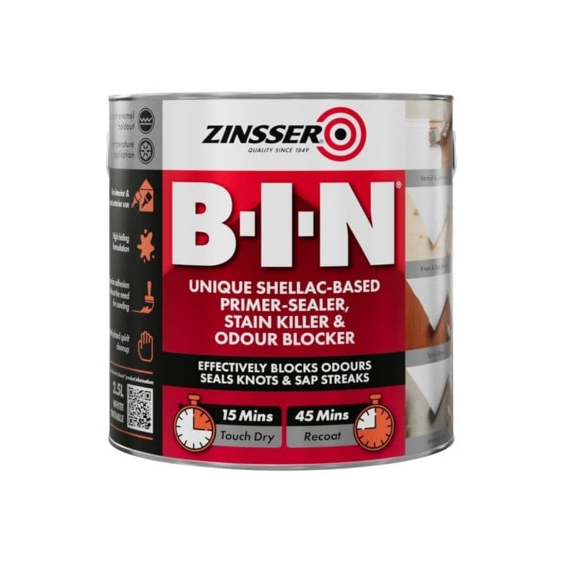 Zinsser B-I-N Primer Sealer Stain Killer – 2.5L