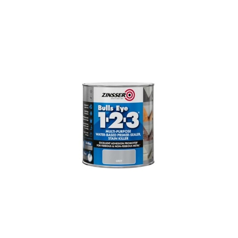 Zinsser Bullseye 1-2-3 Grey Water Based Primer – 500ml