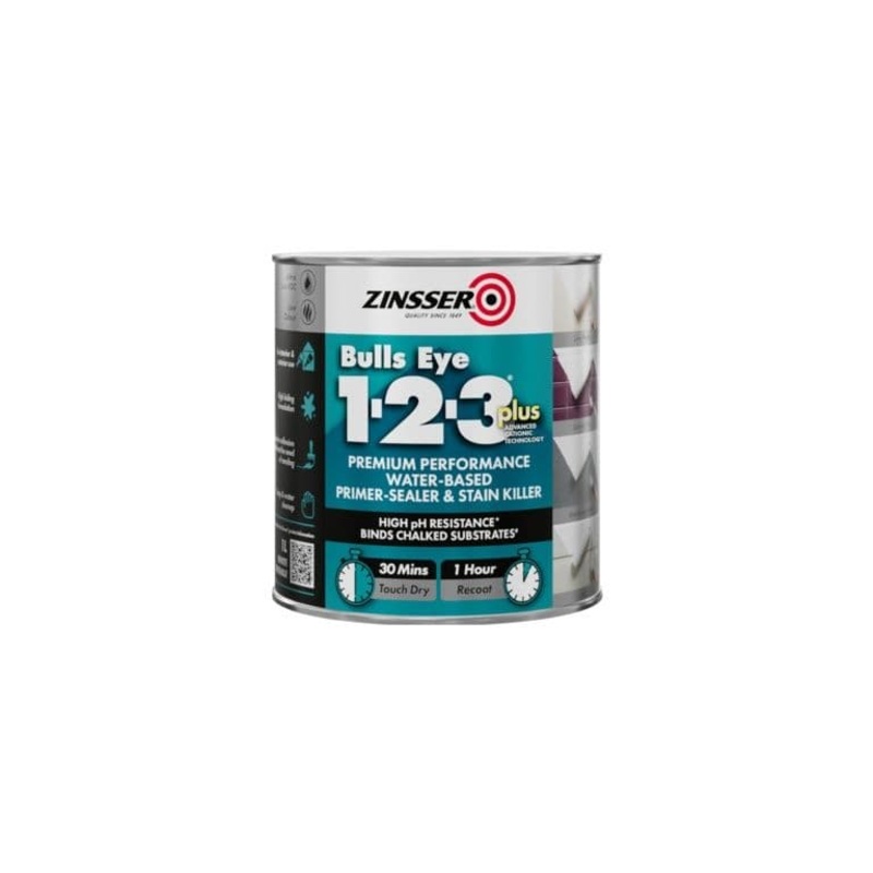 Zinsser Bullseye 1-2-3 Plus Water Based Primer – 1L