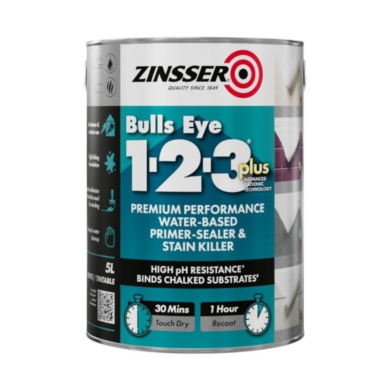 Zinsser Bullseye 1-2-3 Plus Water Based Primer – 5L