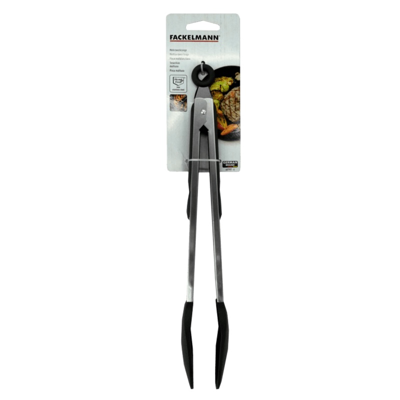 Fackelmann Stainless Steel Tongs With Silicone Head – 30cm