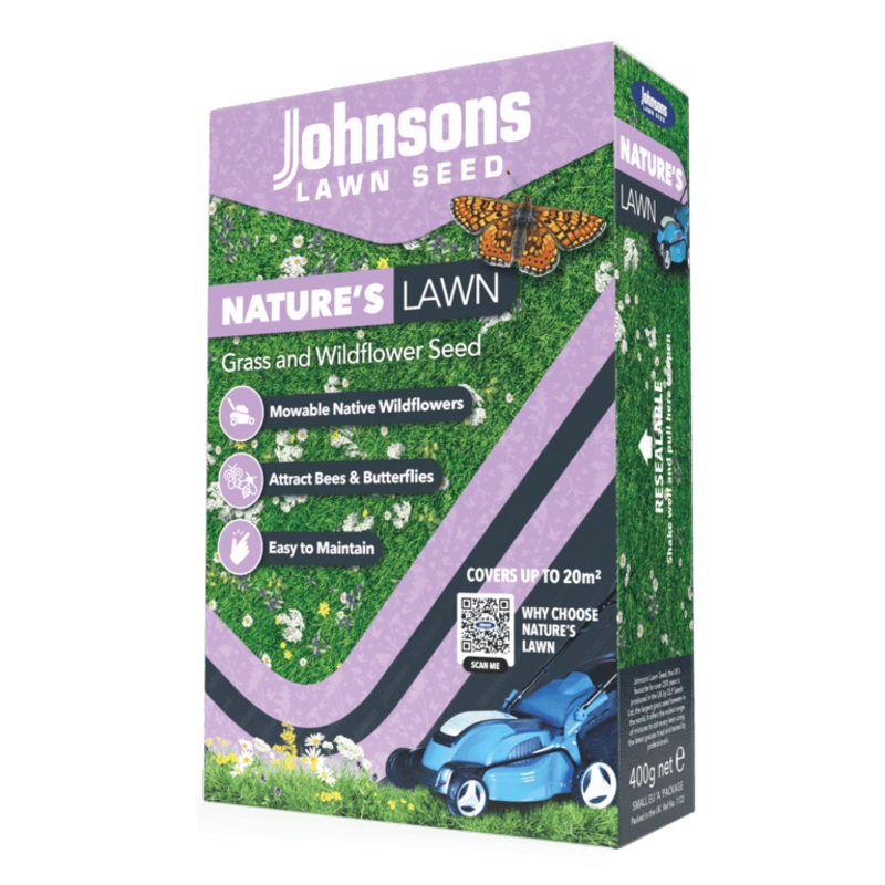 Johnsons Natures Lawn Grass & Wildflowers Seed – 400g