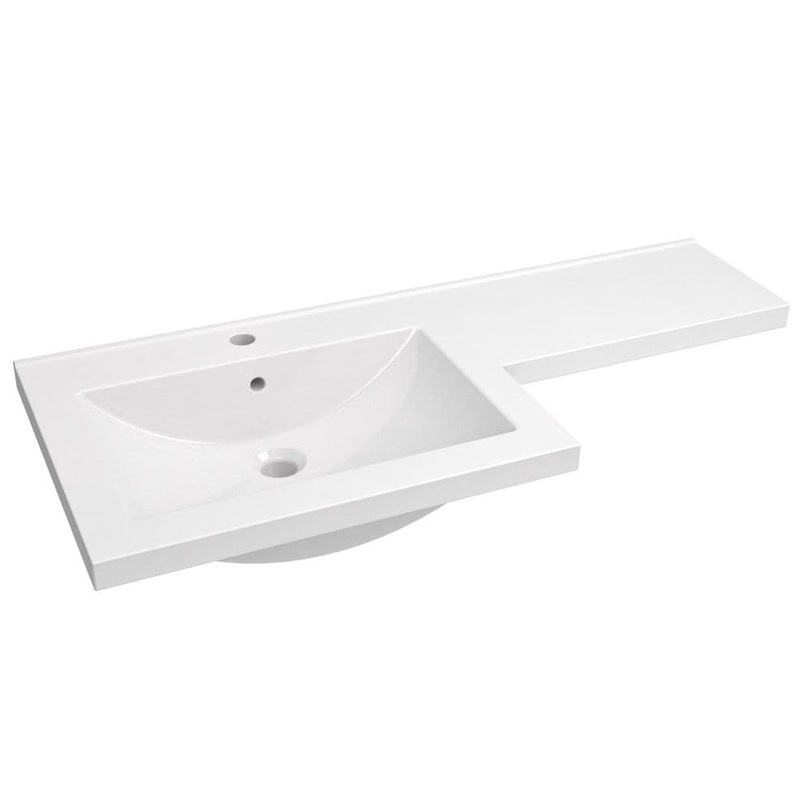 Kvit Matrix L Shaped Basin RIGHT HAND – White 1100mm