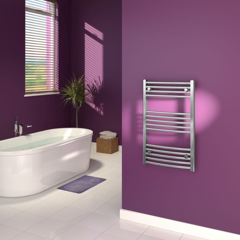 SupaPlumb Chrome Curved Towel Rail – 500 X 800mm