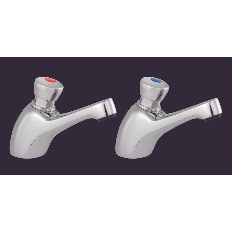 SupaPlumb Self Closing Basin Taps – W: 47mm H: 100mm D: 140mm