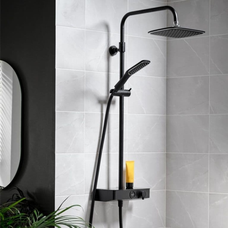 Triton Push ButtonThermostatic Mixer Shower – Matte Black
